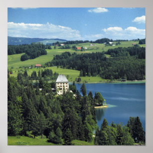 Europa, Oostenrijk, Fuschl. Schloss Fuschl Castle Poster