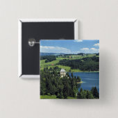 Europa, Oostenrijk, Fuschl. Schloss Fuschl Castle Vierkante Button 5,1 Cm (Voorkant /achterkant)