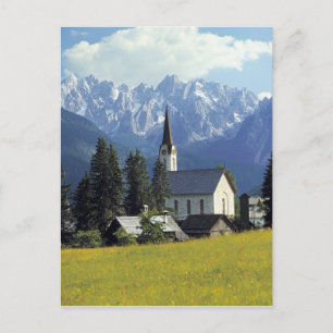 Europa, Oostenrijk, Gosau. De spieren van de kerk Briefkaart