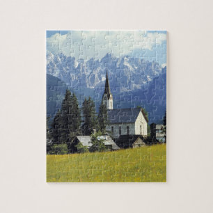 Europa, Oostenrijk, Gosau. De torenspits van de ke Legpuzzel