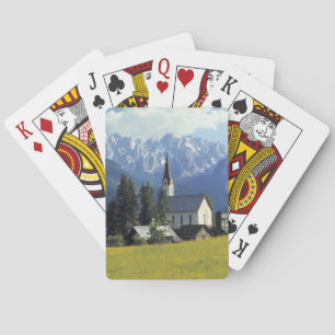Europa, Oostenrijk, Gosau. De torenspits van de ke Speelkaarten