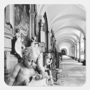 Europa, Oostenrijk, Salzburg. Cherubijn en monumen Vierkante Sticker