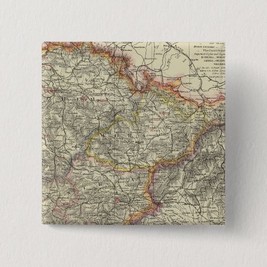 Europa, Oostenrijk, Tsjechië Vierkante Button 5,1 Cm (Voorkant)