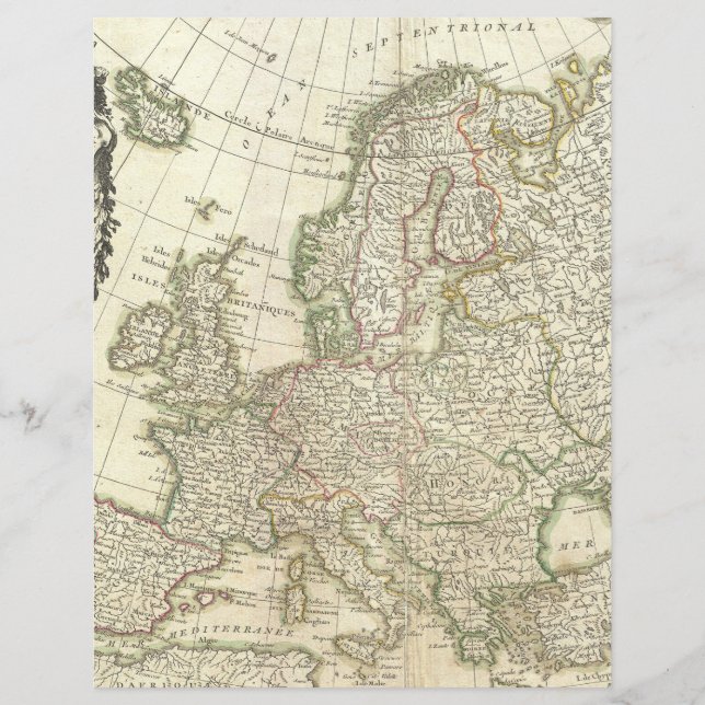  Europa — oude kaart — geografische kaart (Voorkant)