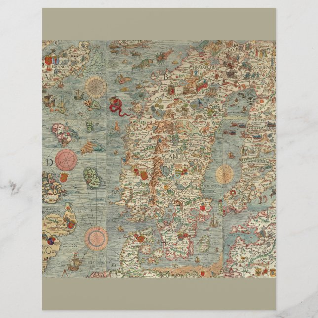  Europa — oude kaart — geografische kaart (Voorkant)