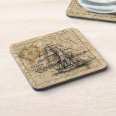 -Europa Oude navigatiekaart Bier Onderzetter (Linkerzijde)