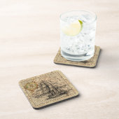 -Europa Oude navigatiekaart Bier Onderzetter (Rechterzijde)