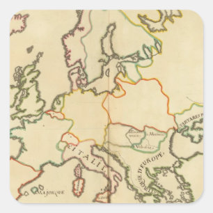 Europa per religie 2 vierkante sticker