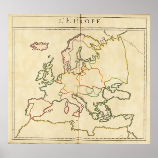 Europa per religie poster (Voorkant)