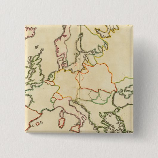 Europa per religie vierkante button 5,1 cm (Voorkant)