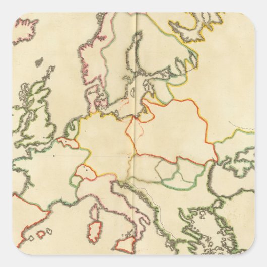 Europa per religie vierkante sticker (Voorkant)