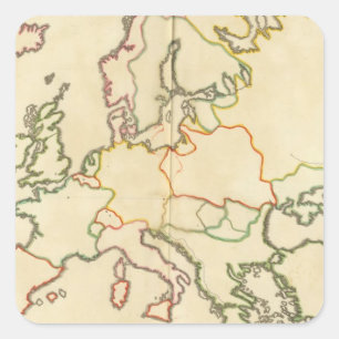 Europa per religie vierkante sticker
