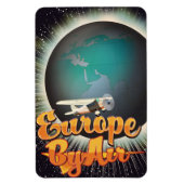 Europa per vliegtuig poster magneet (Verticaal)