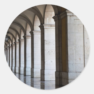 Europa, Portugal, Lissabon. Kolommen van de Arcade Ronde Sticker