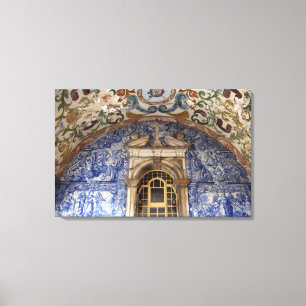 Europa, Portugal, Obidos. Kleurrijke architectuur Canvas Afdruk
