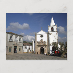 Europa, Portugal, Obidos. Santa Maria-kerk in Briefkaart