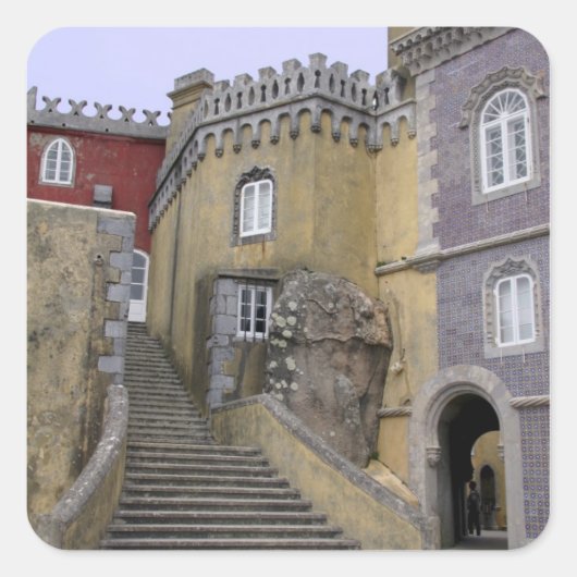 Europa, Portugal, Sintra. Pena National 2 Vierkante Sticker (Voorkant)