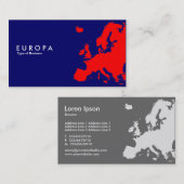 EUROPA Red - donkerblauw Visitekaartje (Voorkant / Achterkant)
