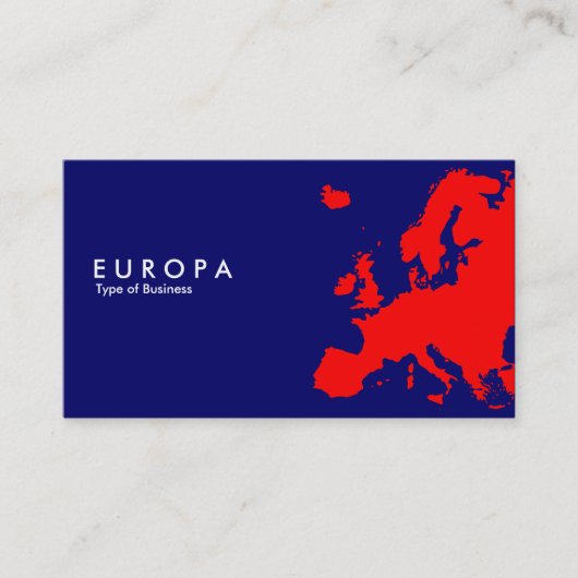 EUROPA Red - donkerblauw Visitekaartje (Voorkant)