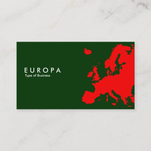EUROPA Red - donkergroen Visitekaartje (Voorkant)