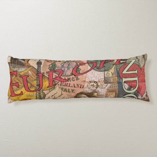 Europa Reizen Vintage Europees Parijs Frankrijk Ku Lichaamskussen (Achterkant)
