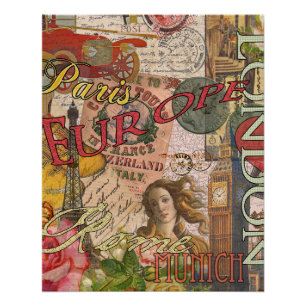 Europa Reizen Vintage Europees Parijs Frankrijk Ku Perfect Poster