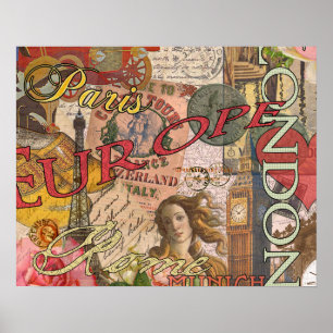 Europa Reizen Vintage Europees Parijs Frankrijk Ku Poster