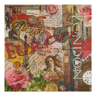 Europa Reizen Vintage Europees Parijs Frankrijk Ku Poster