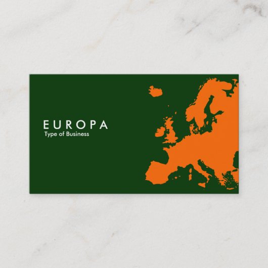 EUROPA Sinaasappel - Donkergroen Visitekaartje (Voorkant)