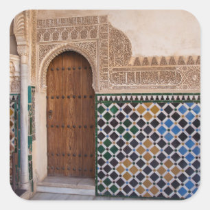 Europa, Spanje, Andalusië, Granada, Alhambra Vierkante Sticker