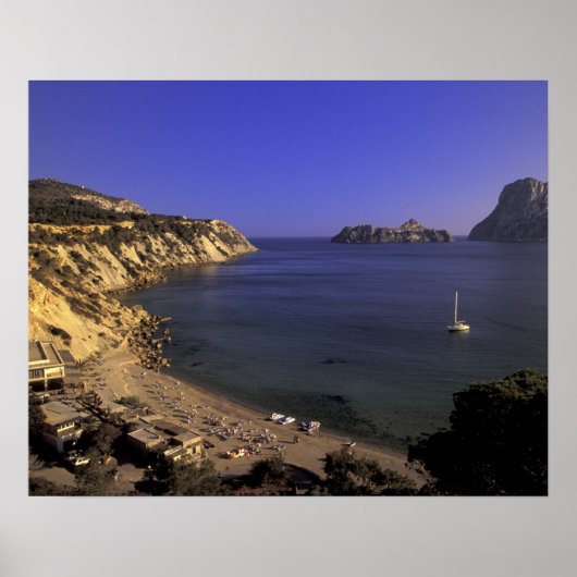 Europa, Spanje, Balearen, Ibiza, Cala d'Hort Poster (Voorkant)