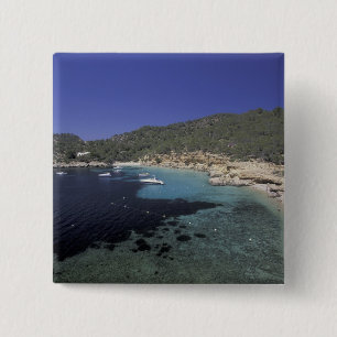 Europa, Spanje, Balearen, Ibiza, Cala Salada. Vierkante Button 5,1 Cm