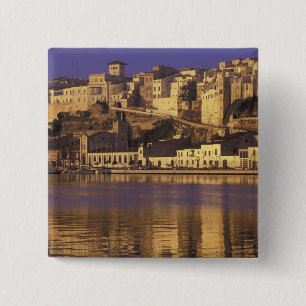 Europa, Spanje, Balearen, Menorca, Mao. Dageraad Vierkante Button 5,1 Cm