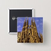 Europa, Spanje, Barcelona, Sagrada Familia Vierkante Button 5,1 Cm (Voorkant /achterkant)