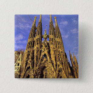 Europa, Spanje, Barcelona, Sagrada Familia Vierkante Button 5,1 Cm