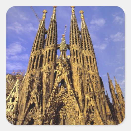 Europa, Spanje, Barcelona, Sagrada Familia Vierkante Sticker (Voorkant)