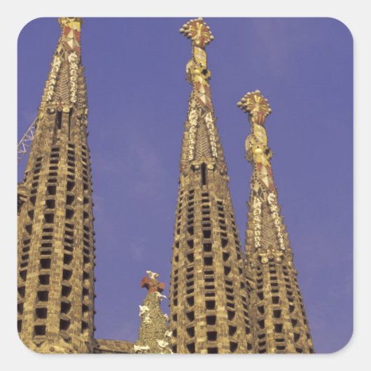 Europa, Spanje, Barcelona Sagrada Familia Vierkante Sticker (Voorkant)