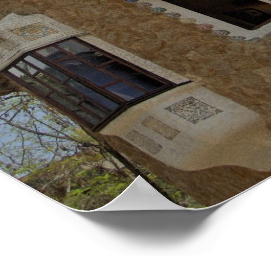 Europa, Spanje, Catalonië, Barcelona. Park Guell Poster (Hoek)