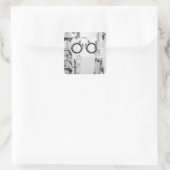 Europa, Spanje, Mallorca. Eyeglass shop-teken; Vierkante Sticker (Tas)