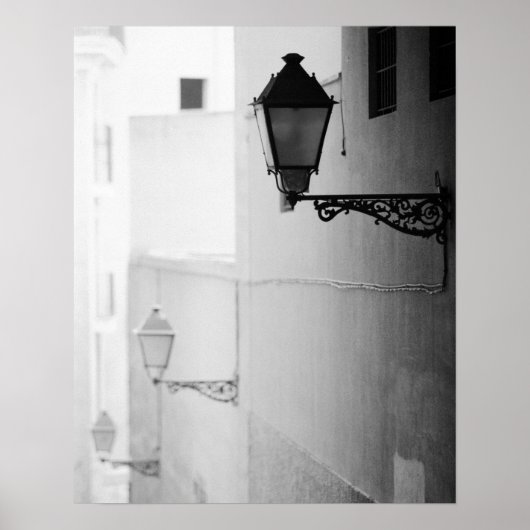 Europa, Spanje, Mallorca. Straatverlichting, Palma Poster (Voorkant)