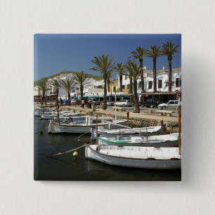 Europa, Spanje, Minorca (ook bekend als Menorca). Vierkante Button 5,1 Cm