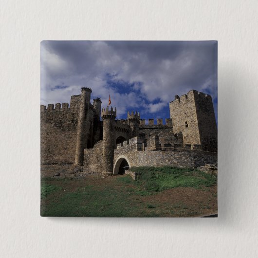 Europa, Spanje, Ponferrada, Leon. Tempeliers Vierkante Button 5,1 Cm (Voorkant)