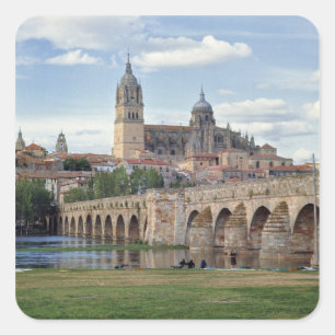 Europa, Spanje, Salamanca. De Romeinse brug over Vierkante Sticker