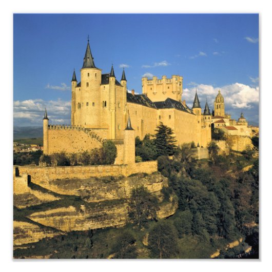 Europa, Spanje, Segovia. Het imponerende Alcazar, Foto Afdruk (Voorkant)