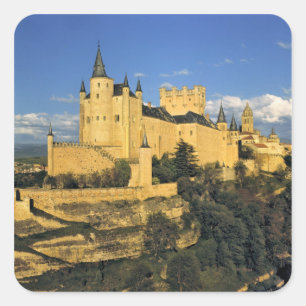 Europa, Spanje, Segovia. Het imponerende Alcazar, Vierkante Sticker