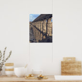 Europa, Spanje, Segovia. Late lichtkasten schaduwe Poster (Keuken)