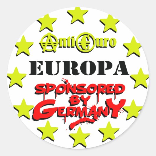 EUROPA Sponsored by Germany Ronde Sticker (Voorkant)