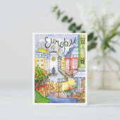 Europa, stad, attracties, oud reizen briefkaart (Staand voorkant)