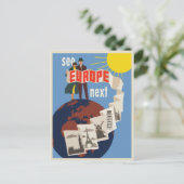 Europa Vacation Vintage Travel Poster Briefkaart (Staand voorkant)