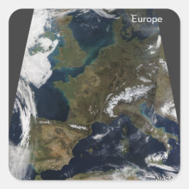 Europa vanuit de ruimte, NASA-satellietfoto Vierkante Sticker
